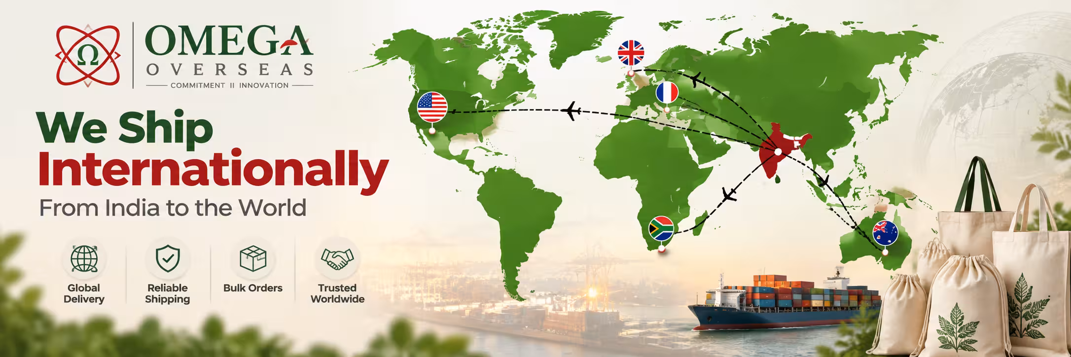 We Ship Internationally From India to the World - Omega Overseas